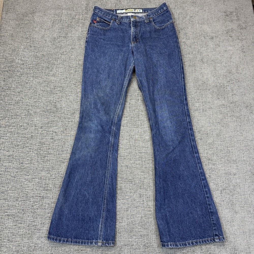 Y2K Mudd Jeans Women's 5 (28x32) Blue Low Rise Flare Bell Bottom Retro